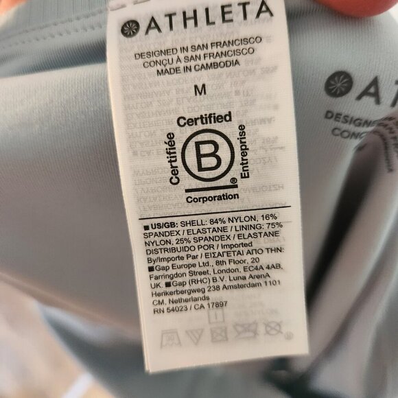 Athleta NWT High Waist Rib Swim Bottom Women’s Size M Dawn Blue Beach Pool - Picture 9 of 9